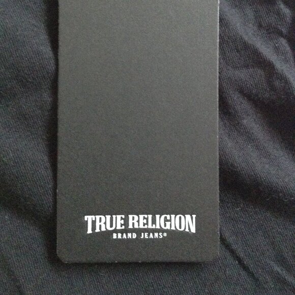 NWT True Religion "M" Black Tee; Skater, Indie, Whimsigoth, Steampunk Chic, Cool - Picture 5 of 5